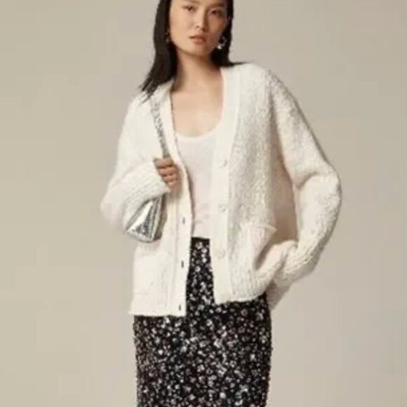 J. Crew Relaxed Cardigan in Textured Yarn Wool - Picture 14 of 14